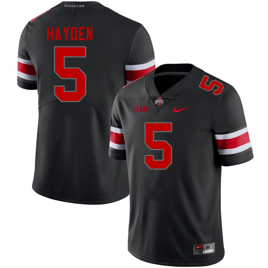#5 Dallan Hayden Ohio State Buckeyes Jerseys Football Stitched-Blackout